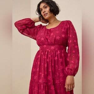 Torrid Clip Dot Star Scoop Neck Dress, size 3